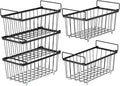 iSPECLE Chest Freezer Organizer Bins - 5 Pack Small Stackable Freezer Organizer Bins for 5 to 7 Cu.FT Deep Freezer Easy to Get Food from Bottom without Digging, Black