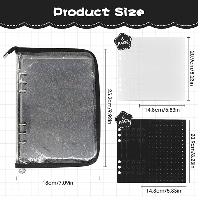 Enamel Pin Display Book - Portable 6 Pages A5 Enamel Pin Collection Holder Trading Book for Storing Pins Brooches Patches, Pin Storage Organizer for Travel Collectors (Black)