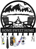 Personalized Metal Key Holder - Custom Wall Mount with Mountain Design - Camping Key Hooks for Wall Organizer - Key Rack Decoration for Entryway