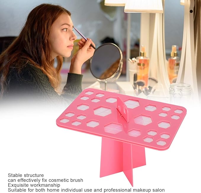 ZJchao Makeup Brush Drying Rack, 26 Hole Makeup Brush Holder Cosmetic Brush Dryer Stand with 2pcs Rack for Storing and Drying Brushes - for Makeup Artists and Cosmetics Lovers