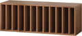 IOTXY DIY Modular Cube Bookcase - CubeXY Customizable Stackable Expandable Basic Shelving Units, 12-Cube Wooden Open Bookshelf with Removable Shelves for Vinyl Record Storage Organizer, Walnut