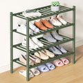 Smiry Bamboo Shoe Rack for Closet, 4 Tier Wooden Stackable Shoe Organizer, Free Standing Shoes Storage Shelf for Entryway, Front Door Entrance, Green
