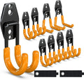 3-H Garage Wall Hooks 10 Pack, Garage Hooks Heavy Duty with Extra Welding Spots, Wall Storage Organizer for Hanging for Garden, Lawn, Yard (Orange)