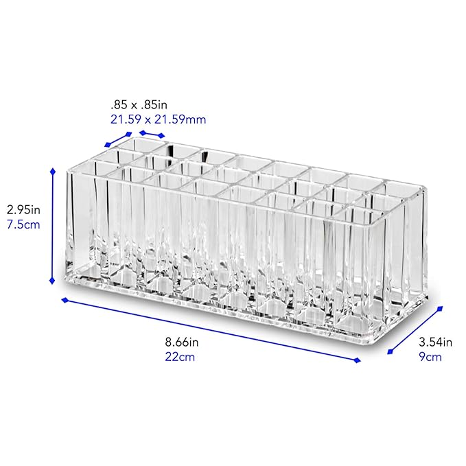 byAlegory Acrylic Lipstick & Acrylic Lip Gloss Organizer 48 Space Beauty Cosmetic Storage - Clear