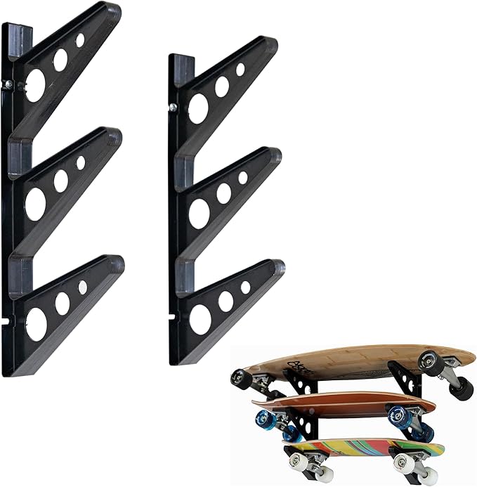 StoreYourBoard Skateboard Rack, 3 Board Wall Storage Mount, Home and Garage