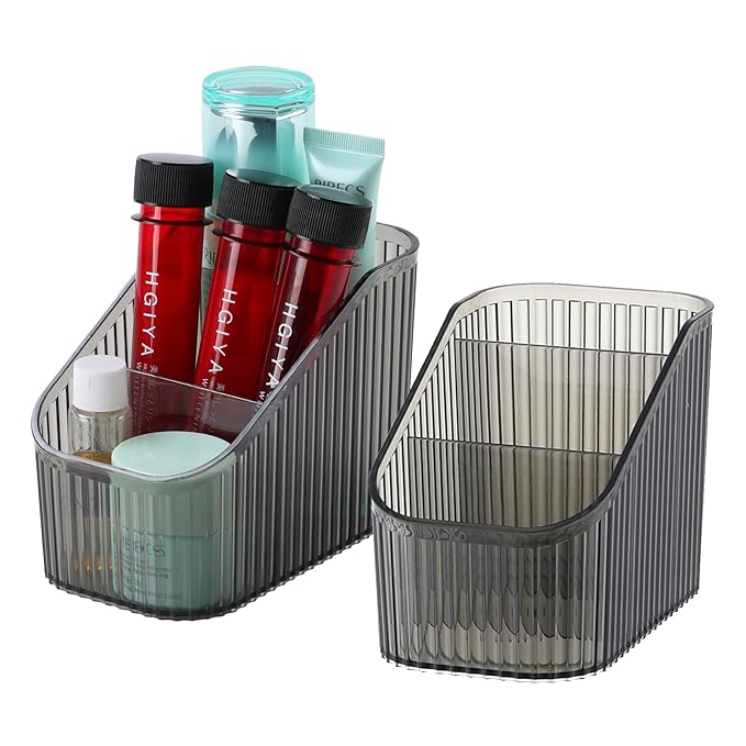 Black Makeup Brush Holder for Vanity, Bathroom Countertop Organizer 6 Cups, Toiletry Storage & Display for Skincare, Perfume, Hairbrush, Sunglasses & Desk Accessories