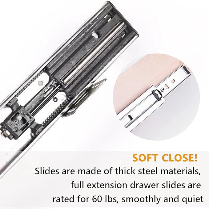 16”W x 21”D x 3‘’H Soft Close Slide Out Wood Drawer Organizer for Kitchen, Finished, (Cabinet Opening>17.5 inches for Bottom Assembly, Opening= 17 inches for Side Assembly)