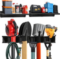 TIDYME Heavy-Duty Garage Wall Storage System | Wall Mounted Tool Organizer Rack with Shelving | 10-Piece Mounting Kit | Includes 4x10” Double-Layered Hooks & 2x16.5” Floating Utility Shelves