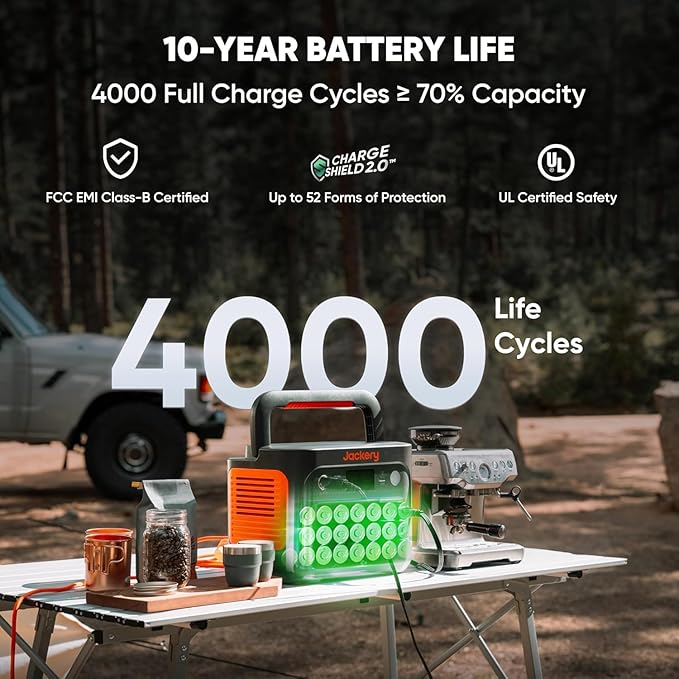 Jackery Solar Generator 1000 v2 with 2x100W Light Solar Panels,1070Wh Portable Power Station,LiFePO4 Battery, 1500W AC Output, Flexible&Lightweight Solar Kit for RV,Balcony,Camping, Emergency Backup