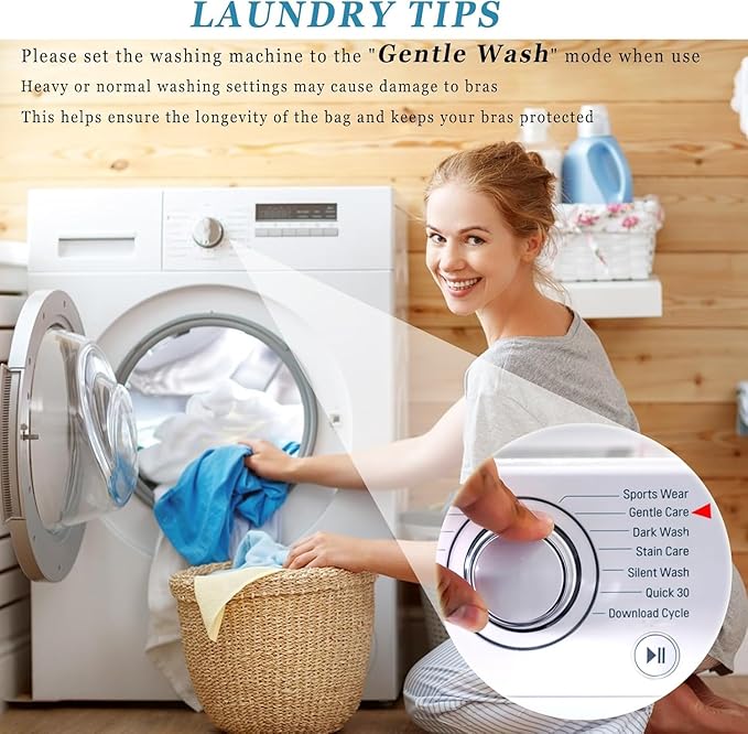 Large Bra Laundry Bags for Washing Machine, Fits All Cups Anti Deformation Bra Washing Bag, Lingerie Bags for Washing Delicates (4 Pack White)