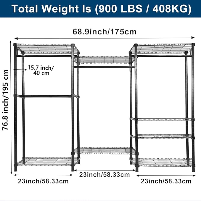 Whitmor Modern Industrial Wardrobe