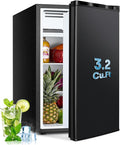 Compact Refrigerator 3.2 Cu.Ft Mini Fridge with Freezer, 7-Temperature Settings Single Door Compact Refrigerator, Adjustable Thermostat & Removable Shelves for Dorm Apartment (1 Door)