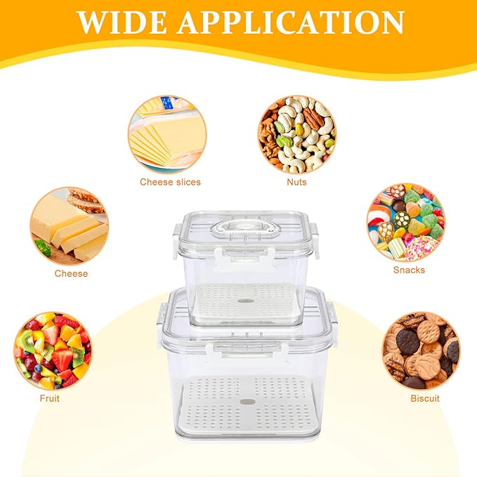 Cheese Container for Refrigerator,2 Pack Cheese Keeper with Airtight Lid and Time Recording,Cream Block Shredded Cheeses Storage Box,Sliced,Grated,Cheddar Cheeses Box Keeper for Fridge,kitchen