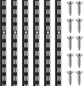 6 Pcs Dual Track Upright Wall Shelving System Heavy Duty Support System Twin Slot Shelf Rail Shelf Standards for Pantries Linen Closets Laundry Rooms(Black,25 Inch)