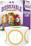 Canning Labels Dissolvable Stickers for Mason Jars and More (2" Round 200/roll) Canning Supplies Washes Off in Seconds Like Magic - Jar Labels Homemade Jam, Jelly, and More (Gold)