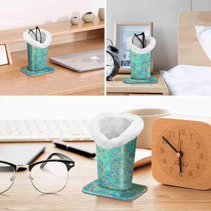 Fintie Plush Lined Eyeglasses Holder, Glasses Stand Case, Anti-scratch Glasses Storage Organizer for Desk, Nightstand, Office