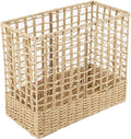 YRMT Magazine Holder Paper Rope Woven Storage Basket for Magazines, Newspapers, Books Decorative Folder Organizer Bin for Home Office