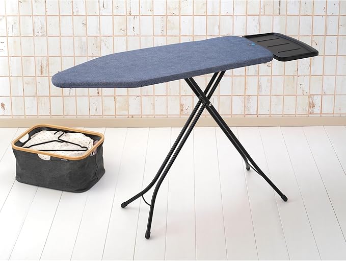 Brabantia - Ironing Board C - Extra Large Steam Iron Rest - Adjustable in Height - Non-Slip Rubber Feet - Cotton Cover with Foam Layer - Foldable XL Unit - Denim Blue - 49 x 18 inches