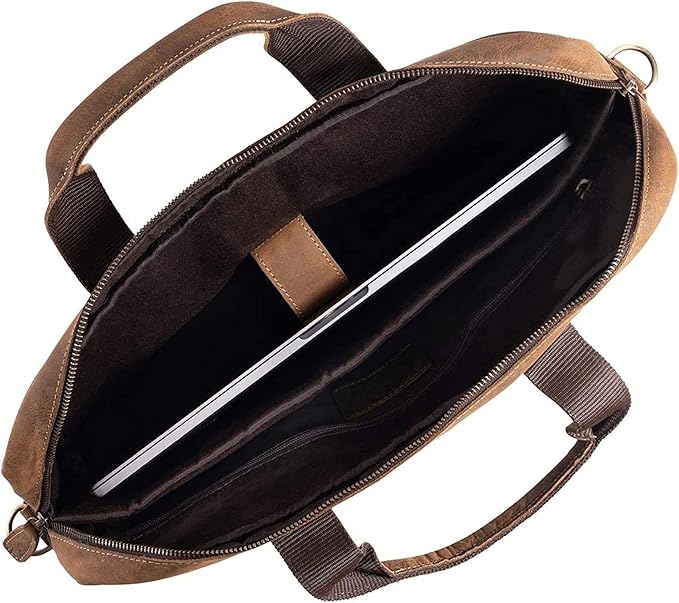Leather briefcase 18 Inch Laptop Messenger Bags for Men and Women Best Office briefcase Satchel Bag