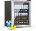 70 Can Mini Fridge - 1.7 Cu.Ft Beverage Refrigerator with Reversible Glass Door for Soda Wine Beer, Adjustable Temperature Control for Home Office Bar, Silvery(40-61 ℉)