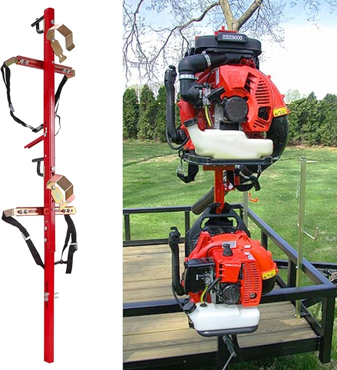 ELITEWILL 3 Place Weedeater Rack and 2 Place Backpack Blower Rack for Open Trailer
