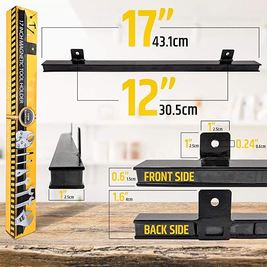 17" Heavy-Duty Magnetic Tool Holder (Upgraded Version) - Extremely Powerful Magnetic Pull Force to Hold Heavy Tools - Professional Space-Saving Magnetic Bar - Tool Organizer Rack/Strip