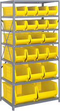 Quantum Storage Systems 2475-20-MIXYL Solid Heavy Duty 7 Shelves 20 HULK Yellow Bins 75" H x 36" W x 24" D