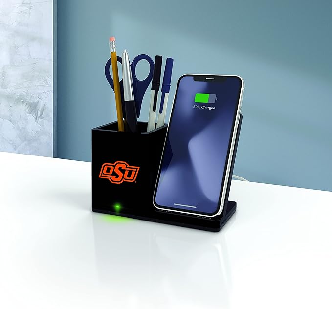 SOAR NCAA Unisex Cell Phone Wireless Charging Stand and Desktop Organizer