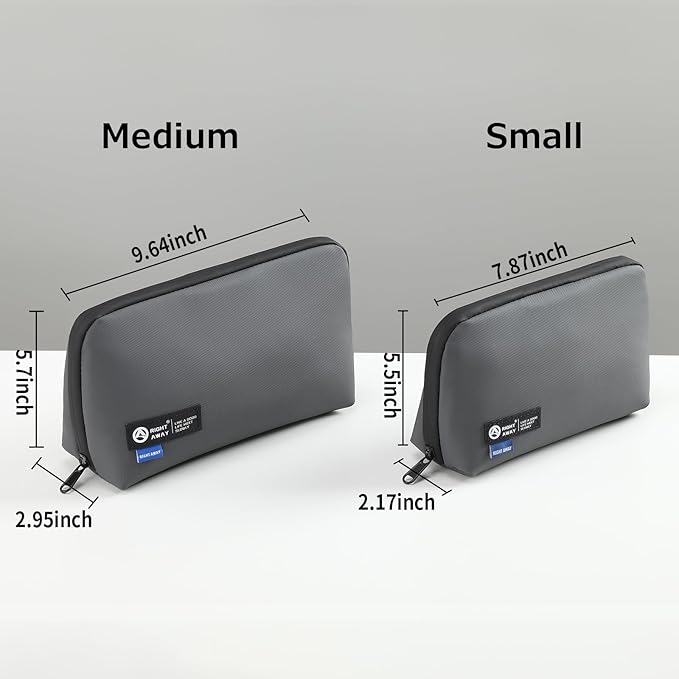 RIGHT AWAY Travel Tech Pouch，Waterproof Cord Case，Electronics Organizer Travel Case，Cable Organizer Storage Bag For Phone, Charger, Accessories(Dark Gray)