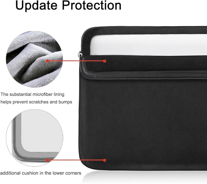 Voova Laptop Sleeve Case 13 13.6 Inch with Handle, 360°Protective Waterproof Slim Computer Bag Cover Compatible with MacBook Air 13 M1/M2/M3/M4 2020-2024, MacBook Pro 13, IPad Air/Pro 13, Black