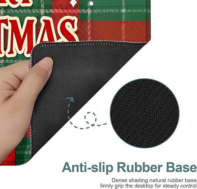 Merry Christmas-Elk Gaming Mouse Pad 31.5"x11.8"Desk Mat Anti-Slip Rubber Base & Durable Stitched Edges for Gamers Smooth Mouse Writing Surface for Desk Office/Home