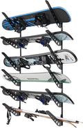Snowboard Wall Racks, Adjustable Storage Rack for Ski, Surfboard, Wakeboard, Snowboard Wall Mount Display, White/Black