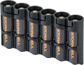 Storacell Slimline AA-6 Battery Storage Caddy and Dispenser, Black, Holds 6 AA Batteries (Not Included), Durable & Compact Design, The Original Battery Caddy, Made in The USA