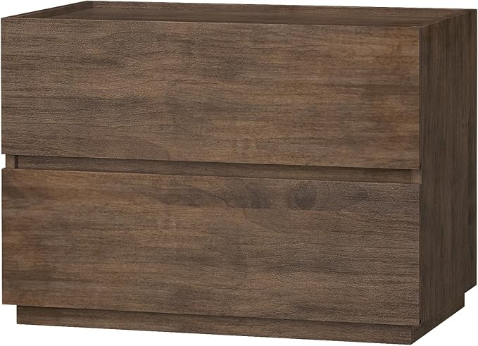 woodtalks Stackable 2 Drawer Dresser, Multi-Purpose Storage Closet Cube Dressers for Bedroom, Storage Cabinet for Entryway, Nightstand Sofa Beside Table Drawer Chest, 23.6 in, Walnut, Brown