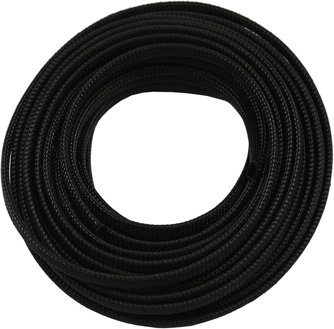 30ft PET Expandable Sleeving Wire Cable Sleeve (1/6", Black)