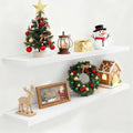 Fun Memories White 55Inch Floating Shelves for Wall 2 Pack Shelves for Bedroom|Kitchen|Bathroom Wall Mounted Rustic Wood Floating Shelf with Invisible Brackets for Books|Storage|Decor