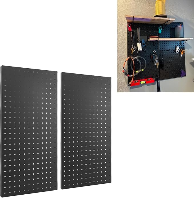 Fydun Metal Pegboard Wall Panels Steel Modular Peg Board Organizer Garage Workbench