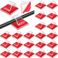 60 Pieces Mini Cable Clips Self Adhesive Light Clips Light Hooks Wire Cable Organizer Cable Wire Management Holder for Home Office Car Desk Outdoor String Lights (Clear, Small)
