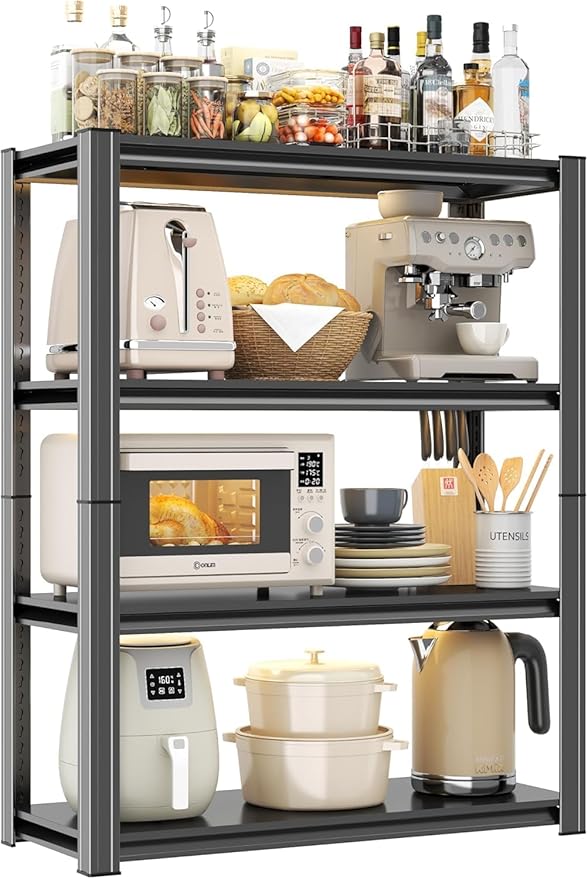 Garage Storage Shelves,5 Tier Shelving Unit, 40 inch Wide, 18” Deep, 78” Tall Organizer Metal Shelf for Basement/Laundry/Pantry Heavy Duty, Adjustable,Easy to Install (4Tier-39"WX18"DX63"H)