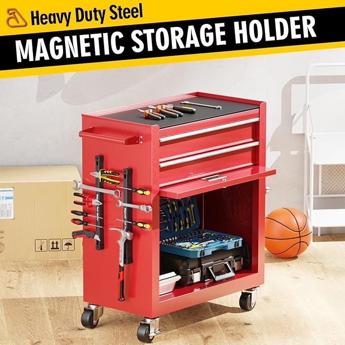 Double Sided Magnetic Tool Holder, 12 Inch Magnetic Tool Bar, Heavy Duty Wall Mount Strip with Ultra Strong Magnet for Garage, Workshop, Jobsite, Shed and Kitchen (2 Pack)