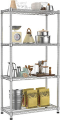 Metal Shelving Unit 4 Tier Storage Shelves Rack Metal Shelf Adjustable Wire Shelving Units Storage Shelving Heavy-Duty 2200 LBS rganizer for Pantry Garage Laundry Bathroom Kitchen Closet Utility Room