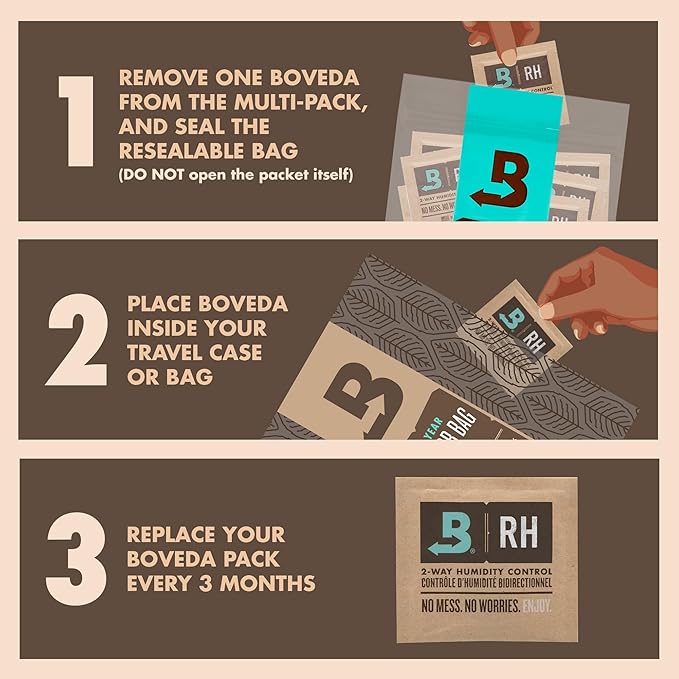 Boveda 72% RH 2-Way Humidity Control – Restores & Maintains Humidity – All in One Solution for Humidification- Patented Technology - Convenient & Versatile - 10 Count Resealable Bag
