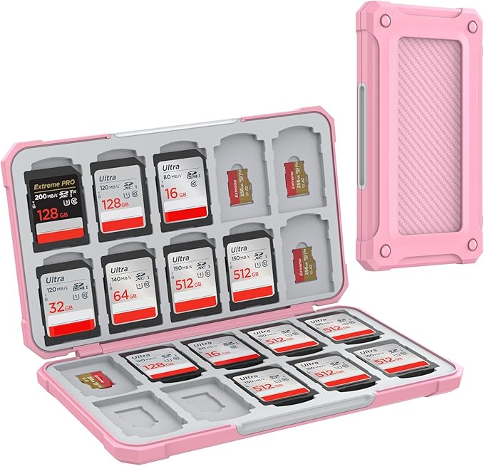 HEIYING Memory Card Case for SD/TF Cards,Portable SD Card Holder Storage Case Compatible with 20 SDXC SDHC and 20 TF Cards Slots