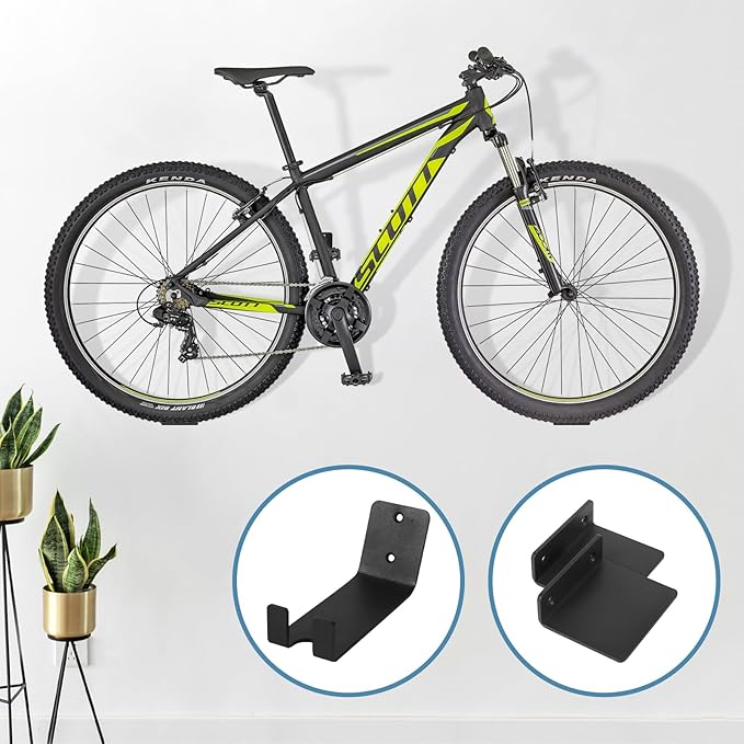 3 Pack Bike Wall Mount Bike Pedal Hanger Wall Mount Bike Hangers Heavy Duty for Garage Vertical Bike Wall Hangers Bike Display Stand Space Saving Wall Bike Rack (3 Pack)