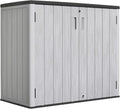 ZZM 37 Cu.ft Outdoor Storage Cabinet with One Tool Kit, Horizontal Storage Shed for Garage, Bike, Garbage Cans, Garden Accessories