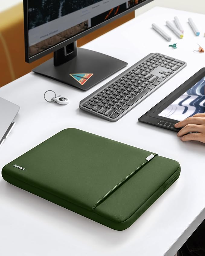 tomtoc 360° Protective Laptop Sleeve for 15-inch MacBook Air M4/A3241 2025, M3/A3114 2024, M2/A2941 2023, 15-inch MacBook Pro A1990 A1707, Dell XPS 15 Plus Laptop, Water-Resistant Computer Case Bag