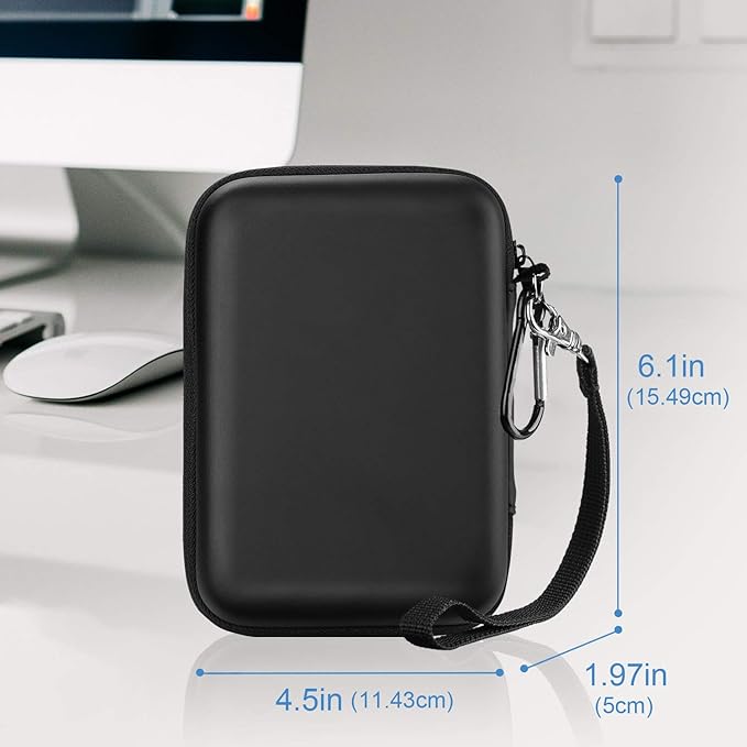 ProCase Hard Drive Case 2.5 Inch for Elements WD My Passport Canvio Basics Seagate Backup Plus Slim Expansion 1TB 2TB 3TB 4TB, Portable External Hard Drive Carrying Case -Black