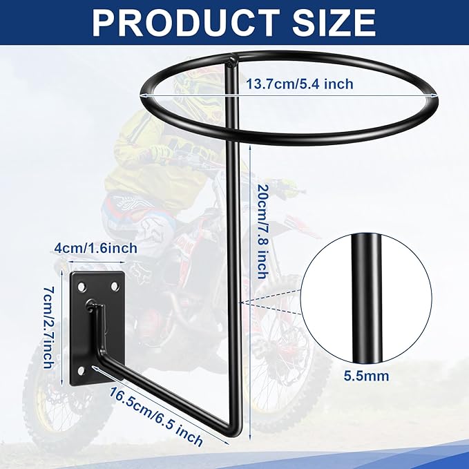 3 Pack Helmet Hanger Wall Mount Motorcycle Helmet Rack Metal Ball Holder for Basketball Volleyball Football Multifunctional Display Hook Stand for Cap Hat Wig Riding Jacket Coat
