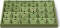 Velvet Necklace Display Tray, Stackable 24 Grid Insert Pendant Necklaces Storage Holder Plate, Jewelry Retail Countertop Organizer (Olive Green)