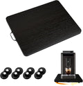 Sliding Tray for Coffee Maker, 360° Rotating Appliance Slider for Kitchen Appliances, Wooden Sliding Tray Suitable for Kitchen Countertops and Kitchen Appliances (Black, Small)